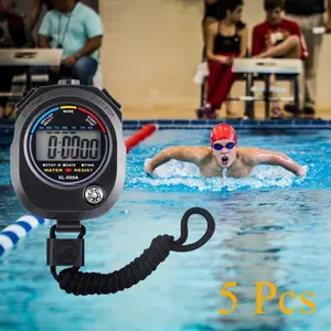 5 Pcs Digital Stopwatch Timer, Professional Timer Stopwatch, Interval Timer with Large Display, Digital Sports Stopwatch with Countdown Timer, Multi Functional Stopwatch for Swimming Running Training etc Outdoor
