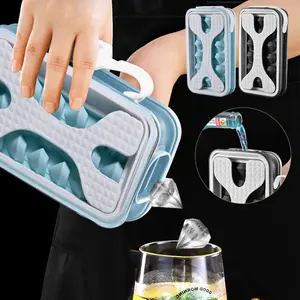 2in1 Portable Silicone Ice Ball Mold Ice Maker Water Bottle Ice Cube Mould Bottle Creative Ice Ball Diamond Curling Summer Kitchen Gadgets Lid Utensils
