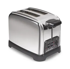 Hamilton Beach 7.63 x 6.89 x 11.1 in. Stainless Steel 2 Slot Toaster, Black & Silver