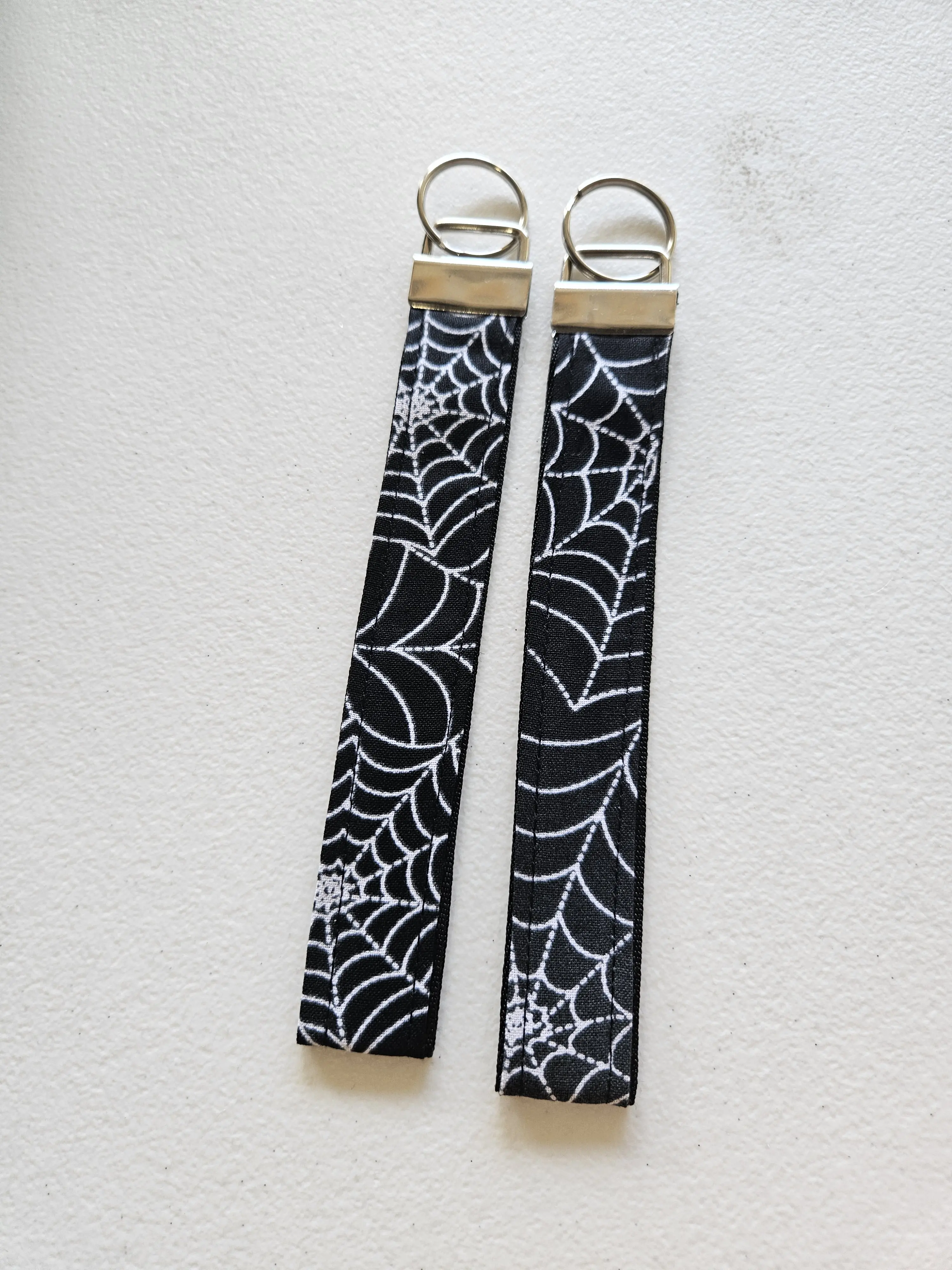 Handmade Spiderweb Fabric Key Fob Wristlet | Wrist Keychain | Key Ring Holder | Cotton Wrist Strap | Cute Keychain | Gift for Her