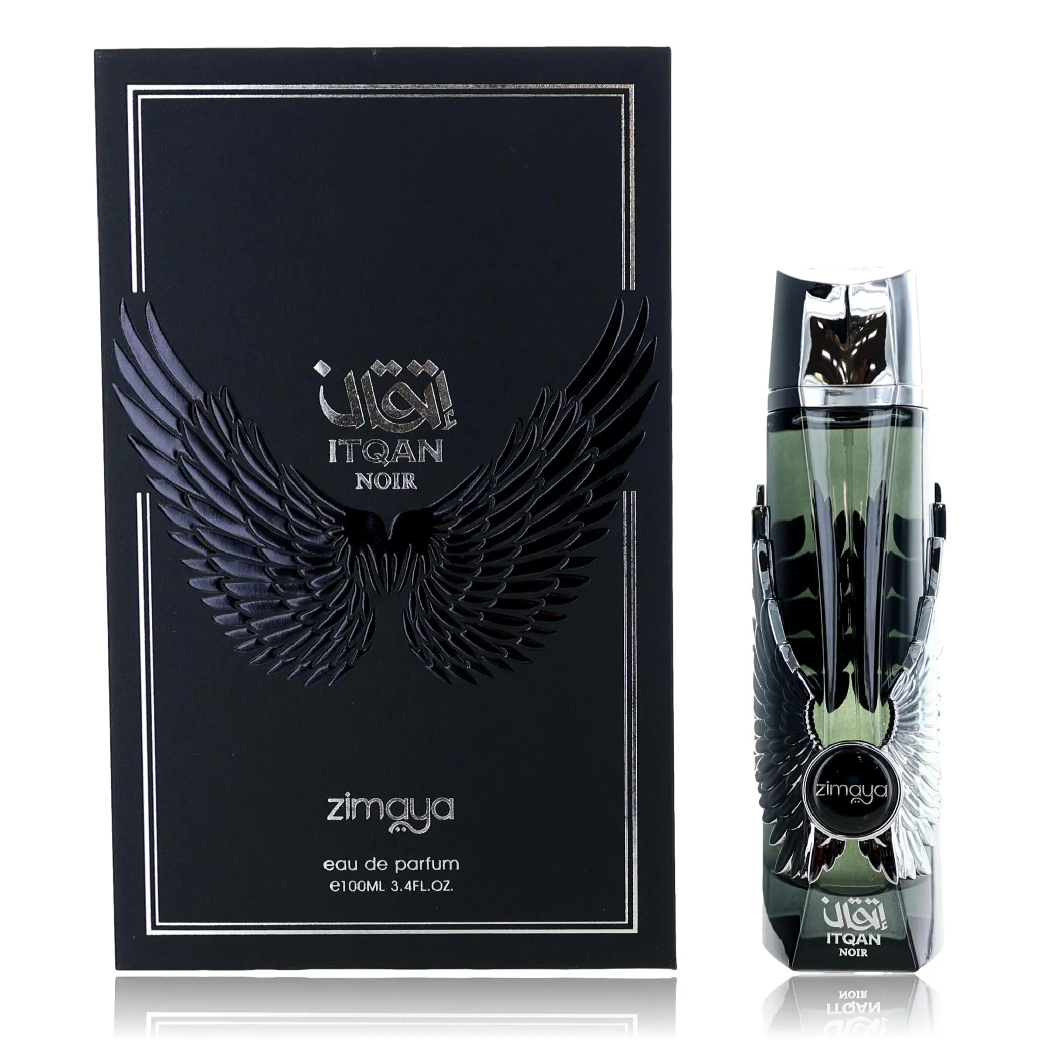 Itqan Noir by Zimaya - 3.4 fl oz EDP Spray, Dark Noir Unisex Fragrance with Bergamot and Patchouli Notes