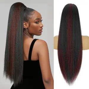 30 Inch Long Straight Drawstring Ponytail Extension – Synthetic Hair, Soft & Natural Clip-In Hairpiece, Full Sleek Ponytail for Women，Easy to Install