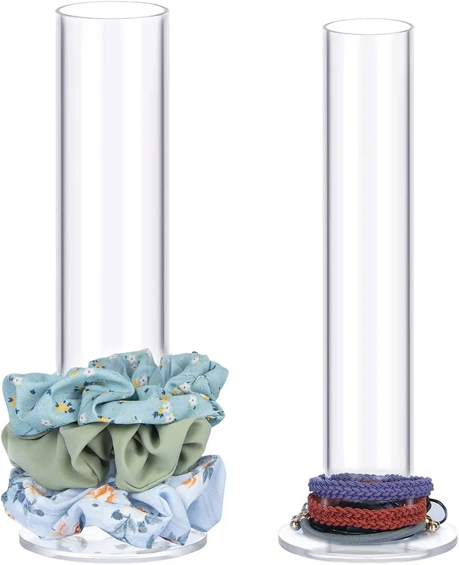 Jewelry 2PCS Acrylic Scrunchie Holder Organizer?Hair Ties Display stand,Organizer for Bracelets Bangle Watchs