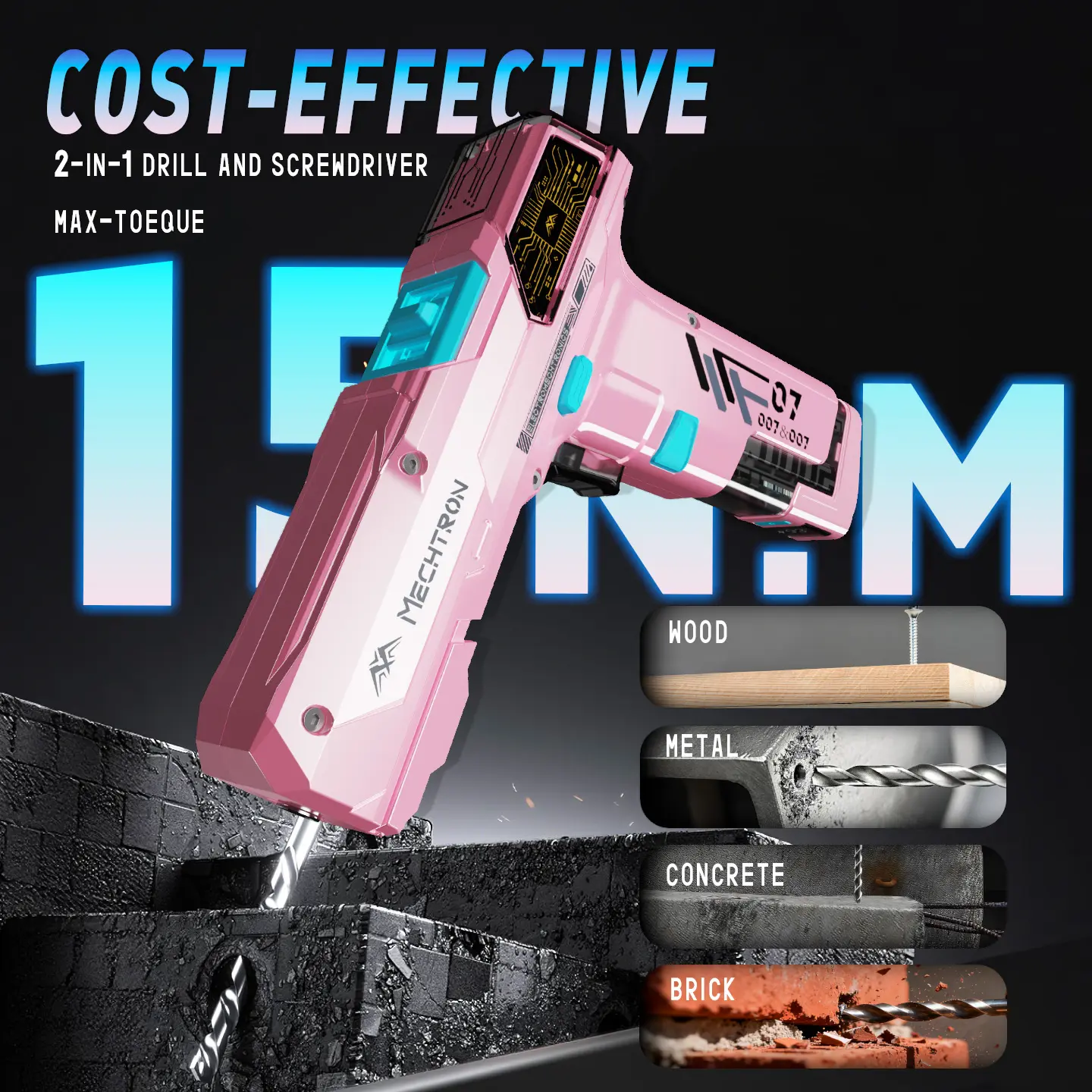 MECHTRON Power Tool Set - High-Aesthetic Desk Decoration, Perfect Birthday Gift for Men
