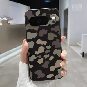 Rounded Edge Phone Case for Google Pixel 10 9 8 7 Pro A XL Camouflage Harmony Pattern Shockproof Liquid Silicone TPU Bumper Drop Protection Cover Smartphone Casing