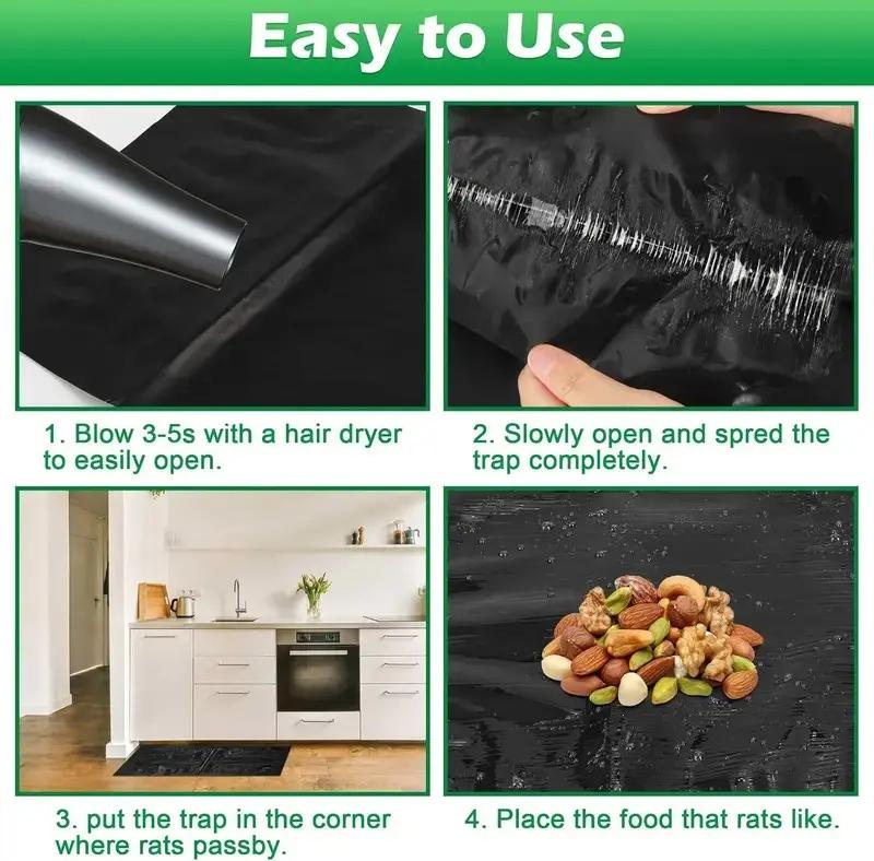 Mouse Glue Traps 2/4/6/8/10 Pack, Larger & Heavier Plastic Sticky Glue Traps with Extra-Strong Adhesive for Mice, Rats, Sticky Mouse Trap for Indoor Use, Easy to Set| Sticky Pads For Mice, Cockroaches, and Spiders