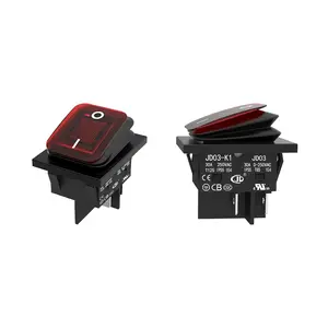 JD 2pcs 30A Power Switch 125V/250V AC DPST Rocker Switch ON/Off Switch 4Pins 2Position Red Light Illuminated Toggle Switch with UL Certificate Waterproof Switches