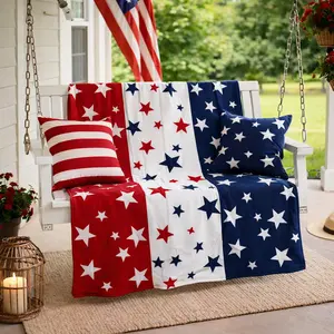 Red, White and Blue Stars Blanket