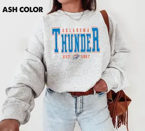 [Sale Up To 25%] Vintage Oklahoma City Basketball Graphic Tee, Retro Thunder Style Shirt, Classic Game Day Outfit, Unisex Streetwear Apparel