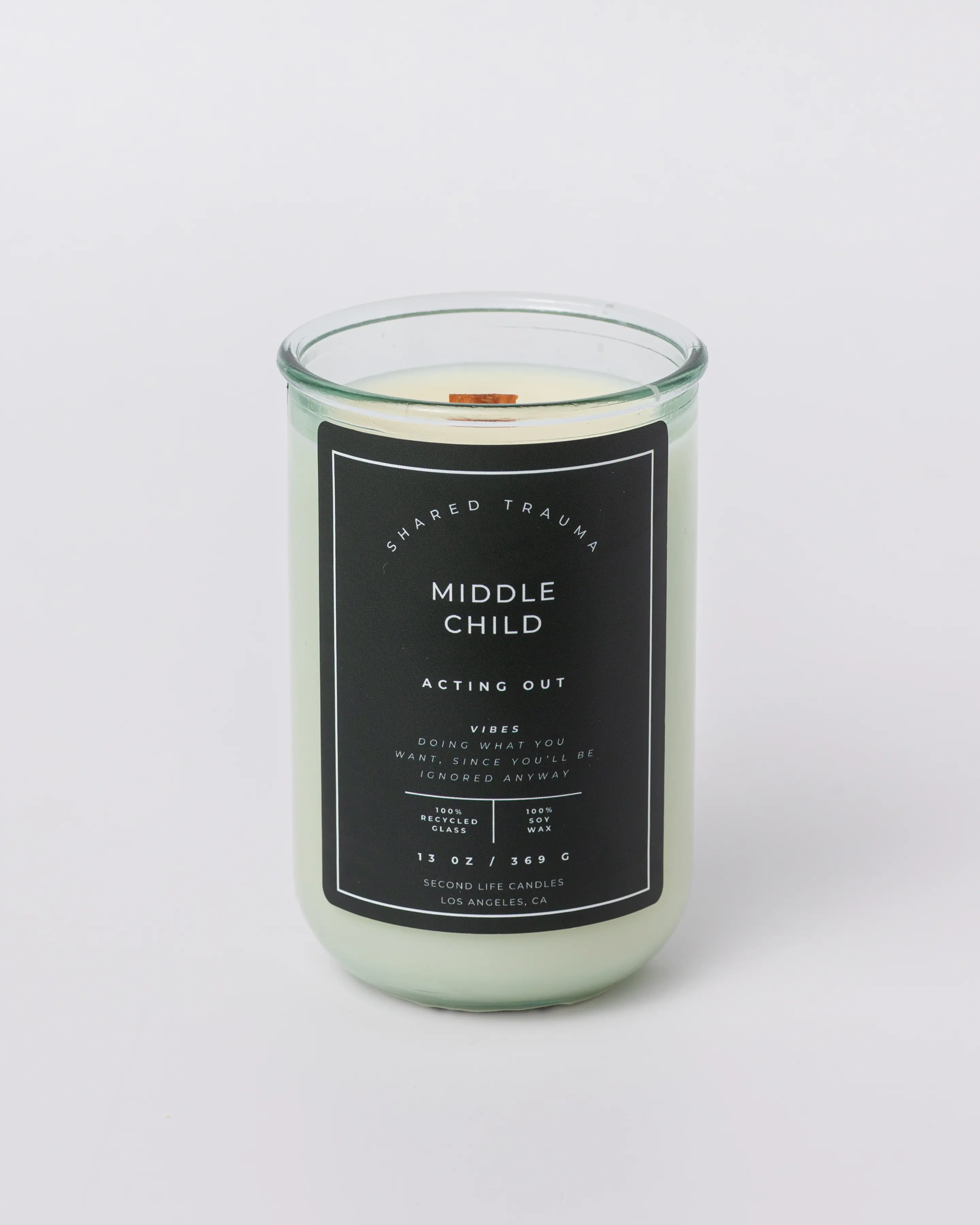 Middle Child Candle -  "Shared Trauma" 13 oz. Luxury Wood Wick, 100% Soy
