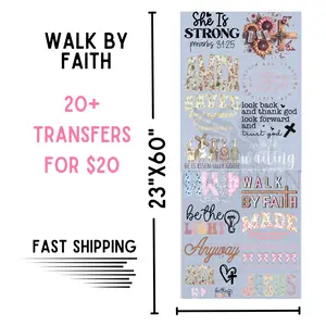 Walk By Faith | Dollar Deals DTF Transfer Gang Sheet For Graphic Tees
