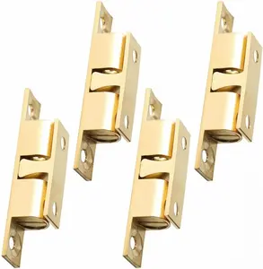 Double Roller Catch Cabinet Latches,4Pcs Adjustable Double Ball Tension Roller Catch Latch Brass Cabinet Door Latch,60mm Solid Brass Cabinet Latches and Catches