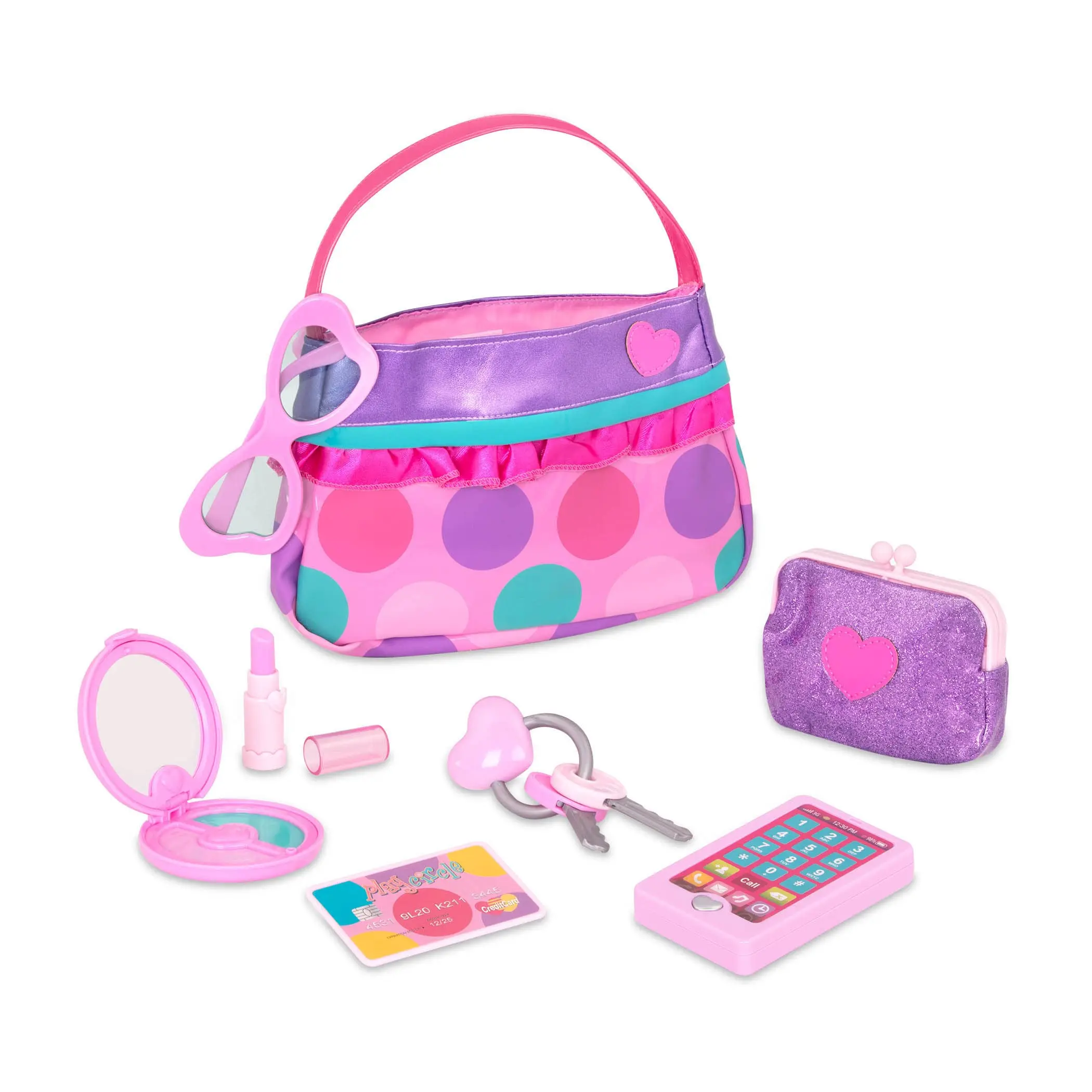 Play Circle Princess Purse Playset - Makeup & Beauty Dress-Up Fashion Accessories - Pretend Play Toy for Ages 3+