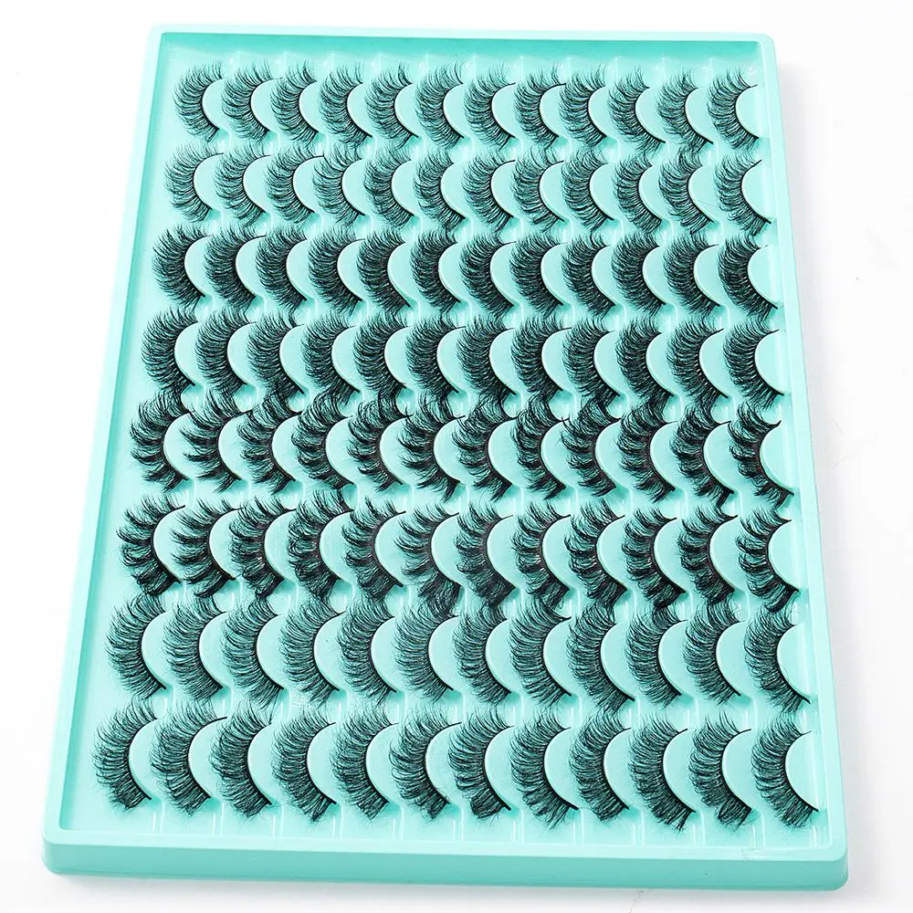 Lash Extension Kit, DIY Eyelash Extensions, 48 Pairs Thick & Curly, Natural-Looking Eyelash Extensions Fake Lashes Strips for Women Lash Extensions