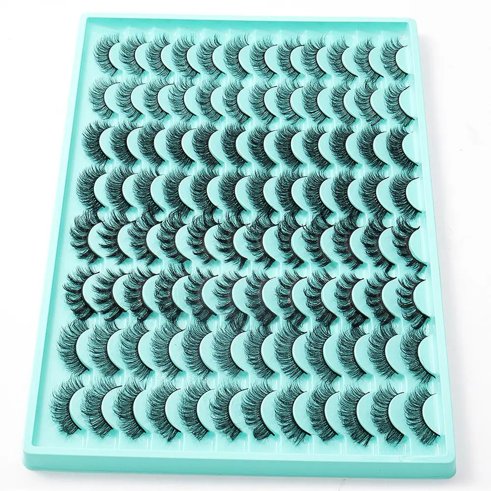 Lash Extension Kit, 48 Pairs Thick & Curly False Eyelashes, Natural-Looking Eyelash Extensions Fake Lashes Strips for Women Lash Extensions