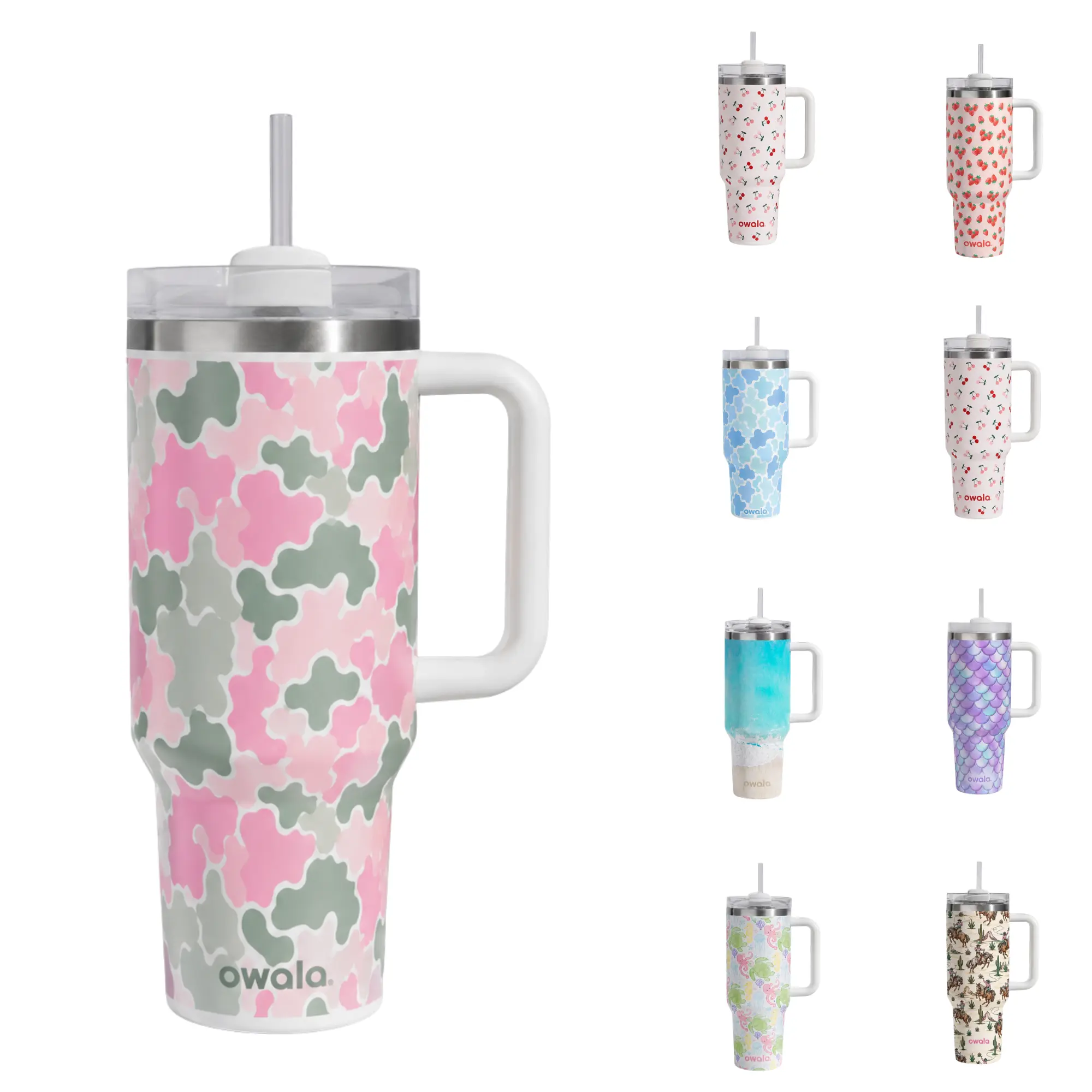 [NEW] Owala Blushing Camo Mega Mug 40oz Tumbler, Bottle, Drinkware, Water Bottles, Straw & Lid,Insulated Travel Mug, Perfect Gift
