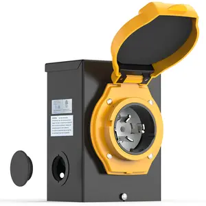 TOOLIOM 50 Amp Generator Power Inlet Box, NEMA SS2-50P Power Inlet Box for 3 Prong Generator Cord, 125/250 Volt, Up to 12500 Watts, Weatherproof Generator Inlet Box with Light Indicator, ETL Listed