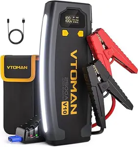 VTOMAN V10 2500A Jump Starter, 9L Gas and 7L Diesel Engine with PD30W Two-Way Quick Charge, Car Battey Charger Jump Box Portable 12V Auto Battery Booster Power Pack with Jumper Cable WorkLight Vehicle Truck