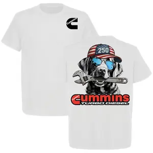 250 Years Amerrican Turbo Diesel T-Shirt Dog Mechanic Graphic Tee Truck Lover Shirt Funny Wrench Blue Collar Gift for Truckers