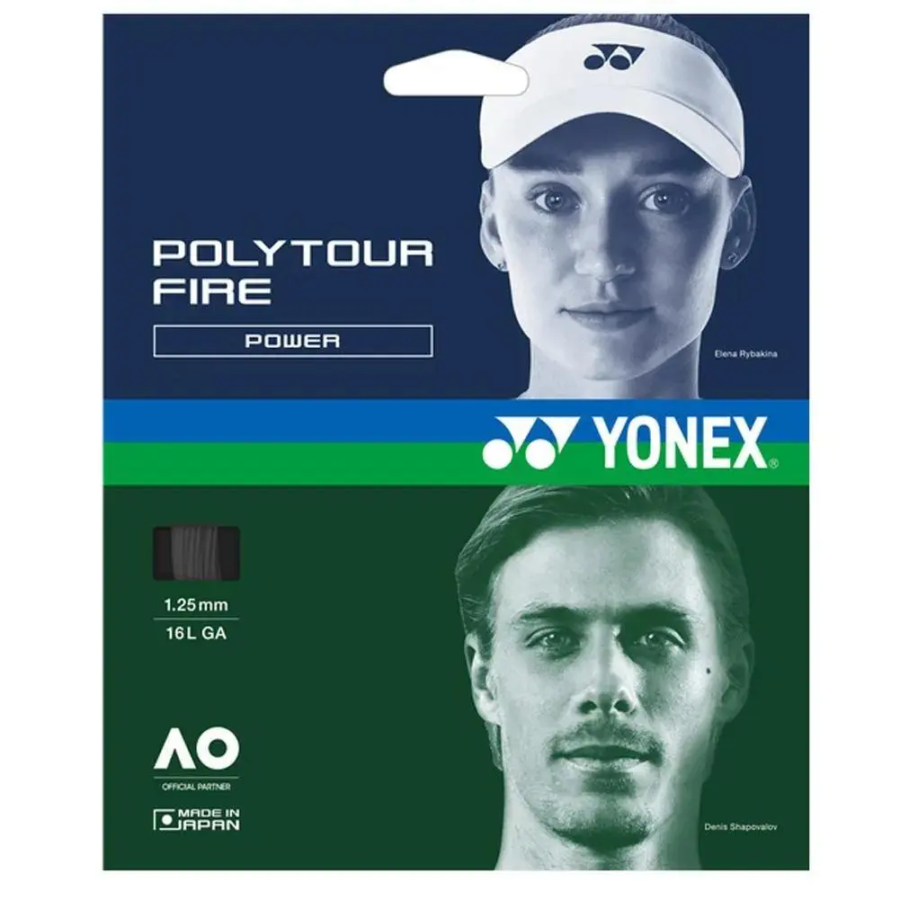Polytour Fire 125 Tennis String, Monofilament High Polymer Polyester for Extra Spin and Intense Snapback Speeds, 16L Gauge, Black, Monofilament Polyester, Powerful Spin, Silicone Oil Infused Filament, Ultimate Spin