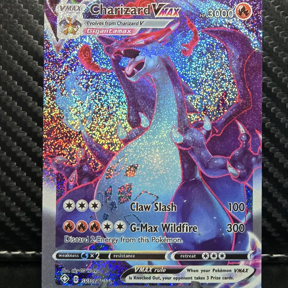 Charizard VMAX Unique Design Custom-Made Holo Sparkle Non-Sports Trading Card Collectible