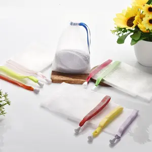 10 Counts Mesh Bags for Soap，Mesh Soap Saver Bag on Face，Making Foaming Mesh Bag，Mesh Storage Bags，Mesh Organizing Bags，Soap Saver Bags for Bath and Face Cleansing，Drawstring Hanging， Personal Cleaning