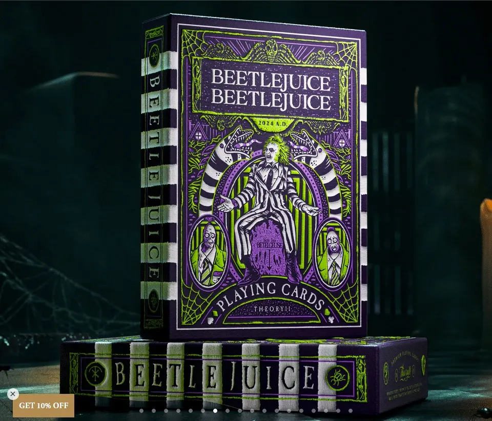 Beetlejuice Playing Cards Playing Cards | 54 Unique Illustrated Collectible Poker Deck | Spooky vibe Gift for Horror Fans, Movie Lovers, Card Players