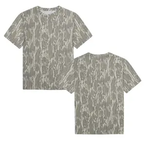 Camo T-Shirt Streetwear Oversized Tee Neutral Camouflage Pattern Casual Cotton Short Sleeve Trendy TikTok Viral Outfit USA Fashion Unisex Style
