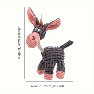 Plush donkey-shaped pet dog toy, bite-resistant and wear-resistant, plush toy with BB sound