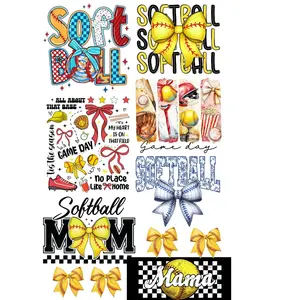 Softball Premade DTF Gang Sheet - Adult & 4 Pocket Size Prints, Softball Mama Heat Transfer, Softball Mama Transfers