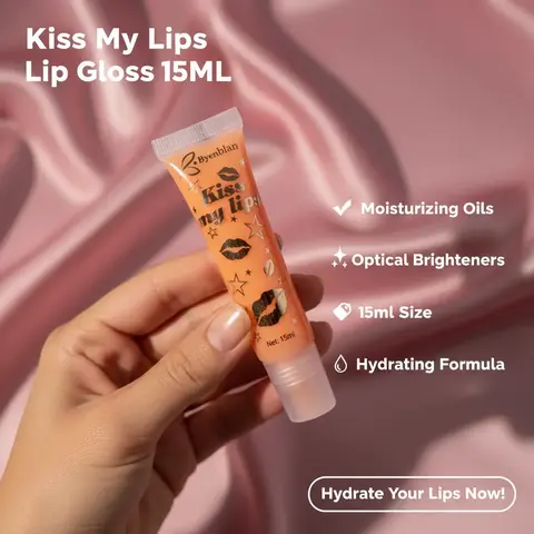 Byenblan Kiss My Lips Lip Gloss with Moisturizing Oils & Optical Brighteners for Soft Lips 15ml Lipstick Moisturizer Makeup Cosmetic Hydrate Moisturize Moisture Hydrating, Glossy, Lip Care