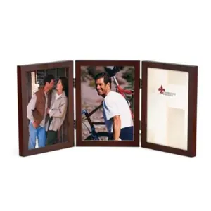 Lawrence Frames  Lawrence Frames 4x6 Hinged Triple Walnut Wood Picture Frame - Gallery Collection