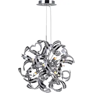 CWI Lighting Swivel 12 Light 19 inch Chrome Chandelier Ceiling Light 5067P19C