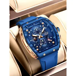 Men's Sporty Waterproof Quartz Watch, Fashionable Luminous Watch with Calendar Display for Party, Daily Clothing Decor, Trendy All-match & Exquisite Watch for Gift with Box, Valentine's Day for Him, Watches for Men