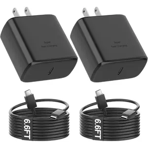 for  45W Super Fast Charger,USB C Android Phone Charger Fast  Block &6.6FT USBC to USBC  2Pack for  Galaxy S25 Ultra/S25+/S24 Ultra/S24+/S23 S22, Android Phone Charger Cord