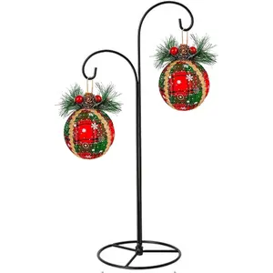 Ornament Display Stand Hanger Rack Hook Chrismas Ornament Party Decoration Holder Air Plant Flower Pot Hanging Terrarium Home Office Decoration(dblHook-Style)