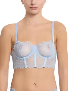 Sheer Seduction Underwire Bustier Touch The Sky Blue