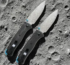 535 Damascus knife for EDC and outdoor survival, mini pocket knife with a high-carbon fiber handle made from Damascus steel, exquisitely patterned folding blade—ideal for camping, picnics, fishing, and carrying outdoors as an outdoor utility tool EDC
