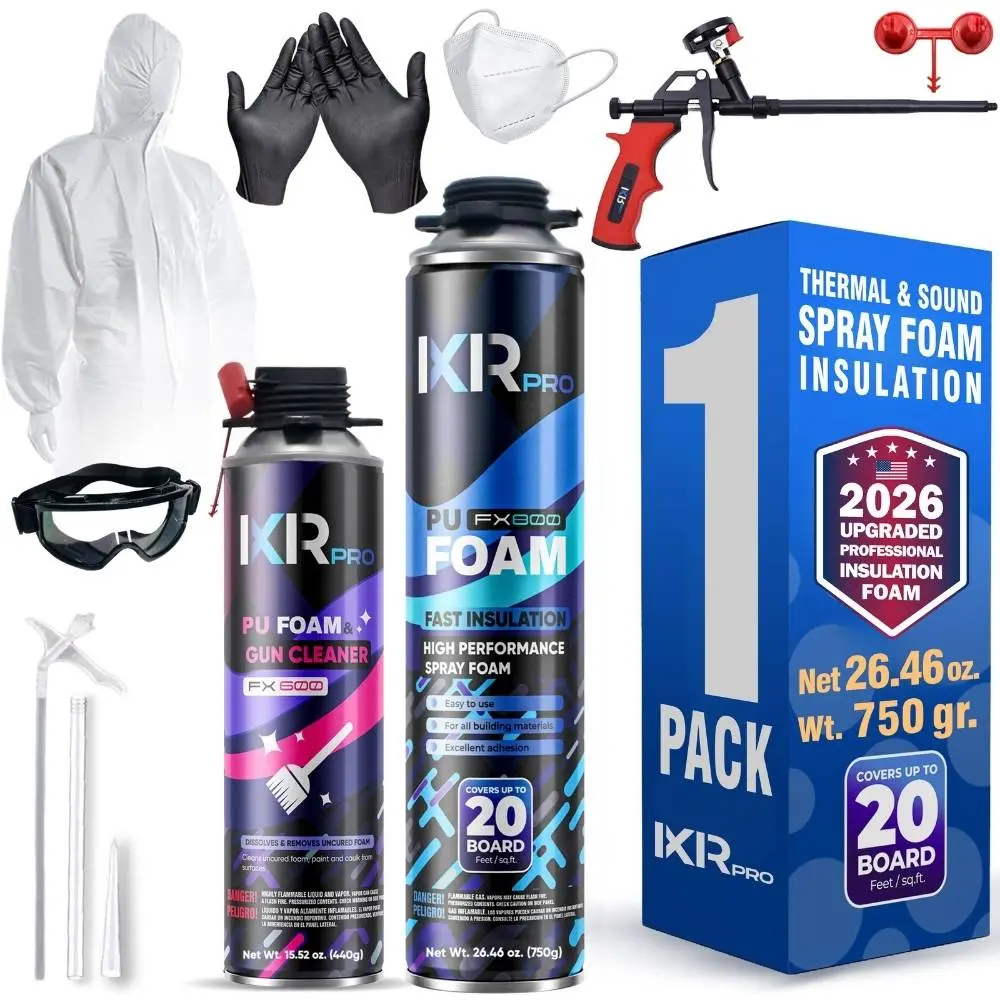 Spray Foam Insulation Kit - Polyurethane Foam with Gun Spray Foam Insulation Kit - Polyurethane Foam with Gun