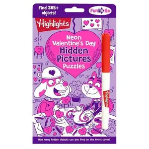 Neon Valentine's Day Hidden Pictures Puzzles: Bright Neon Hidden Pictures Book Filled with Valentines Day Puzzles, Heart-Shaped Surprised and Hundreds -- Highlights - Paperback