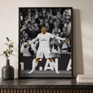 Ronaldo Football Poster Print Unframed, Real Madrid Wall Art, CR7 Celebration Print, Soccer Gift Decor Unframed