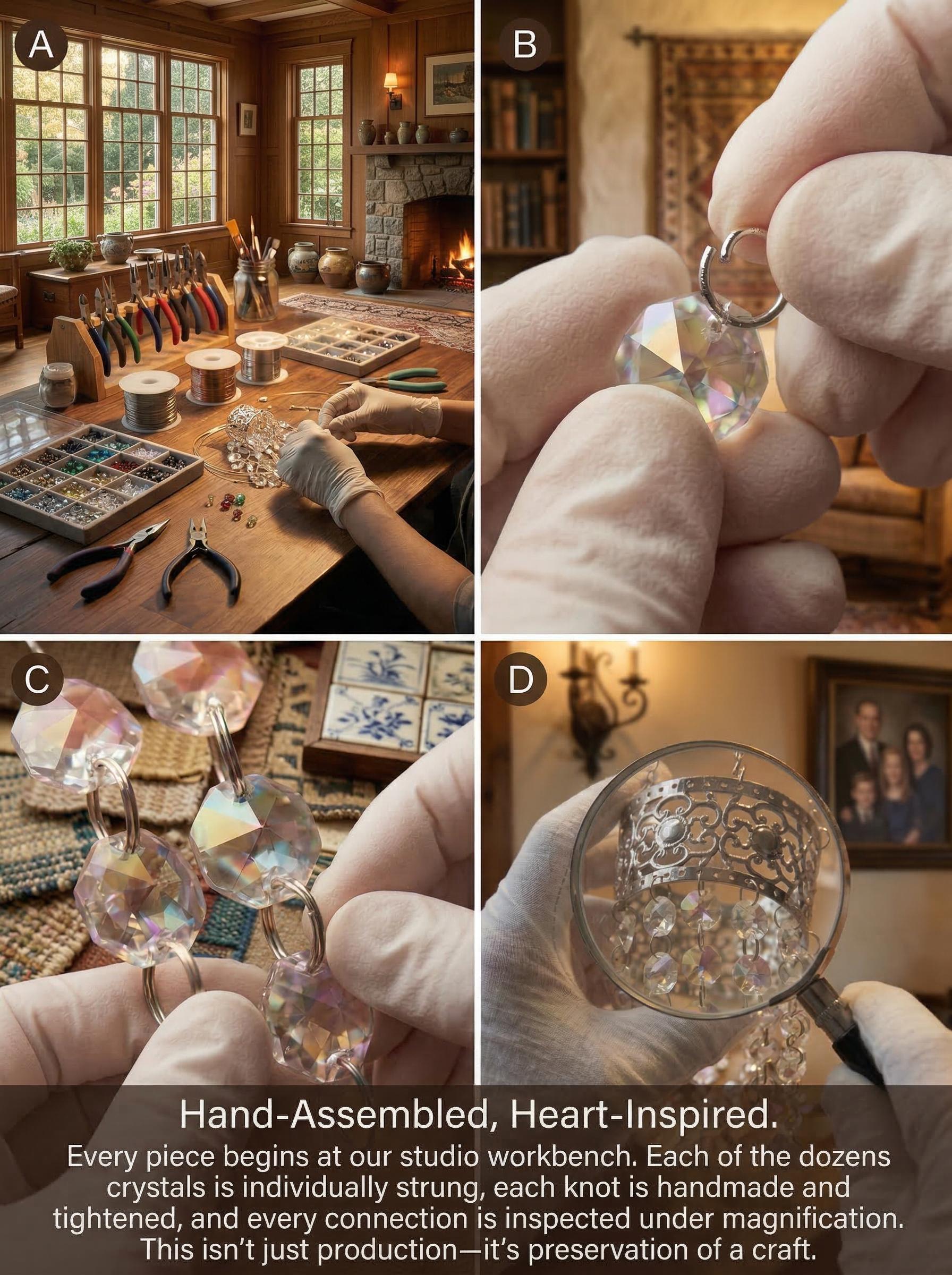 Crystal Sun Catcher with Silver flower Crown – Rainbow Maker Prism Decor, Handmade , Indoor Windows ,  french doors Durable Gift for Home Garden Wedding Blessings glass suncatcher wall art great gardening unique large memorial wind chime