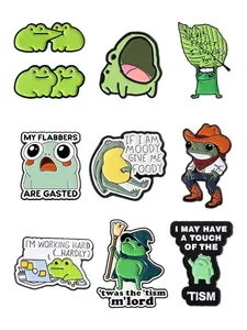10 Pcs Cute Frog Pin Badges, Funny Lapel Pins Clip, Lapel Brooch for Introverts, Foodies, and Office Workers, Unique Fashion Accessories