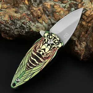 Lightweight Folding Knife 1-Count: Portable Stainless Steel with 3D Handle, Perfect for Camping, Barbecue, Fishing, Hiking, Outdoor Use & Halloween