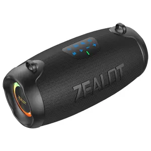 50W ZEALOT Portable Bluetooth Speaker, Shoulder Design with RGB Light Effects, IPX7 Waterproof & 6000mAh Battery, BT5.4/EQ for Home Beach Pool Party Gym Camping Portable Speakers