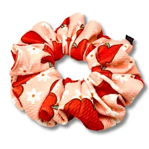 Pink Floral Apple School Bullet Scrunchie