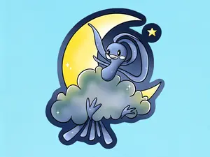 Cloud Pokemon Rainbow Holographic Sticker