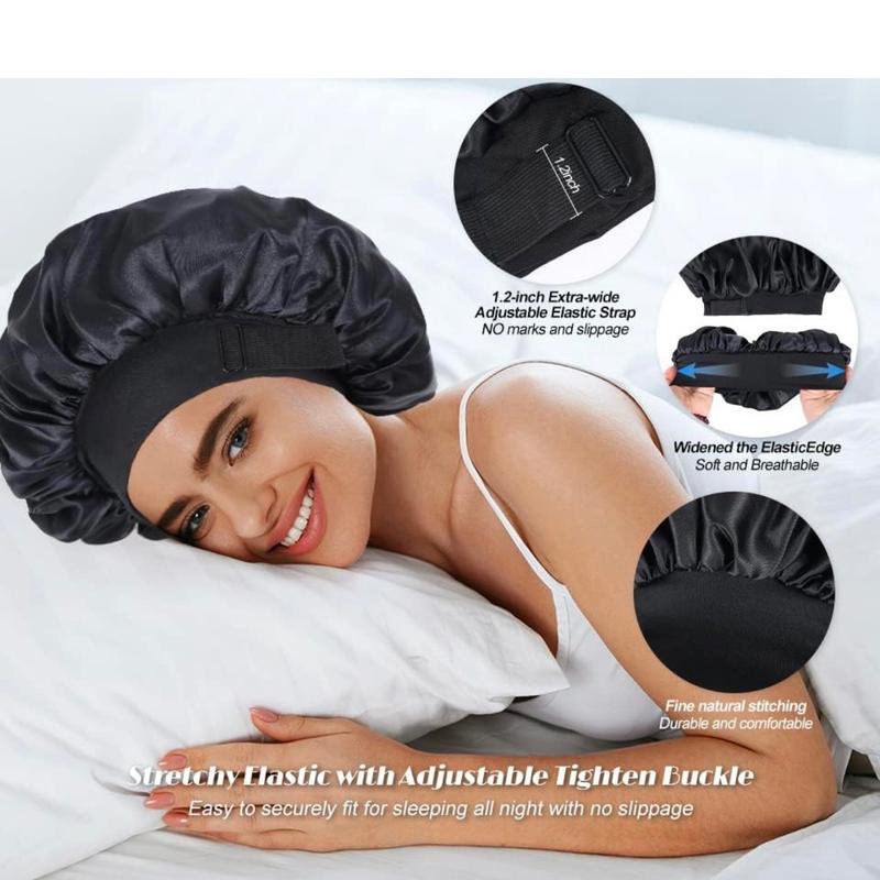 Silk for Sleeping Double Layer Satin Adjustable for Black Woman Sleep Cap Reversible Hair for Curly Hair (BlackandPurple) love lucy bonnet hats Daily Heatless Elastic Haircare Silk for Sleeping Double Layer Satin Adjustable for Black Woman Sleep Cap Reversible Hair for Curly Hair (BlackandPurple) love lucy bonnet hats Daily Heatless Elastic Haircare
