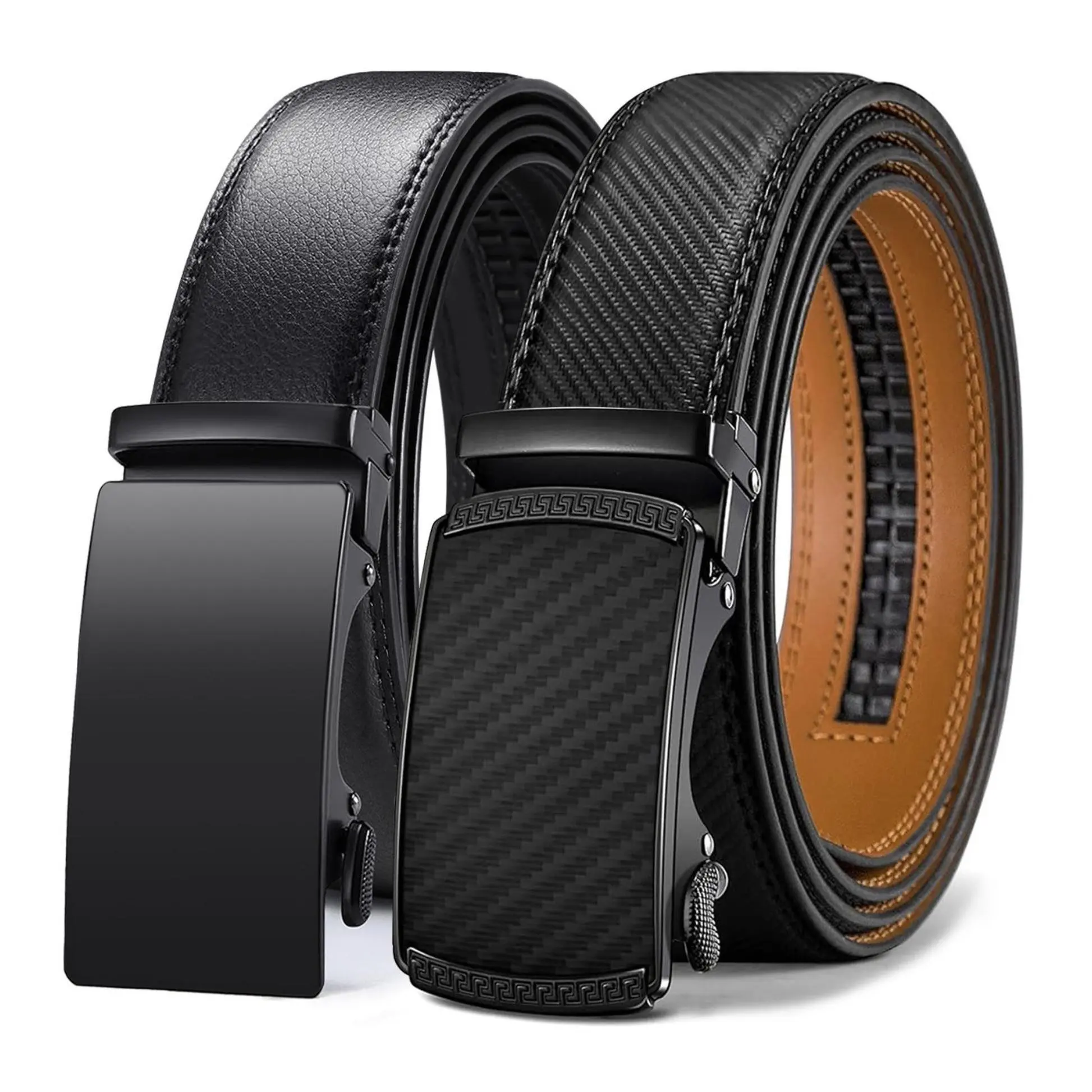 Premium Belts for Men- Mens Belt Leather hip dips men belt with Auto Buckle Jeans Belt Golf & Casual Style Trendy Must-Have Belts in Gift Set Box Can be cut to adjust length