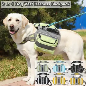 2-in-1 Dog Backpack Harness for Large Dogs 55+ lbs – Double Pocket Treat Carrier